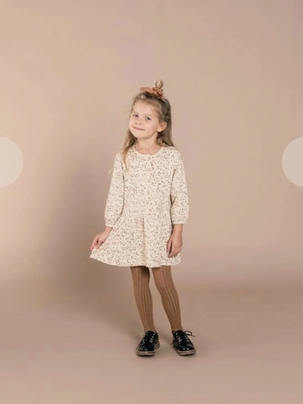 Rylee + Cru Vines Button Up Dress, Wheat, 2-3Y
